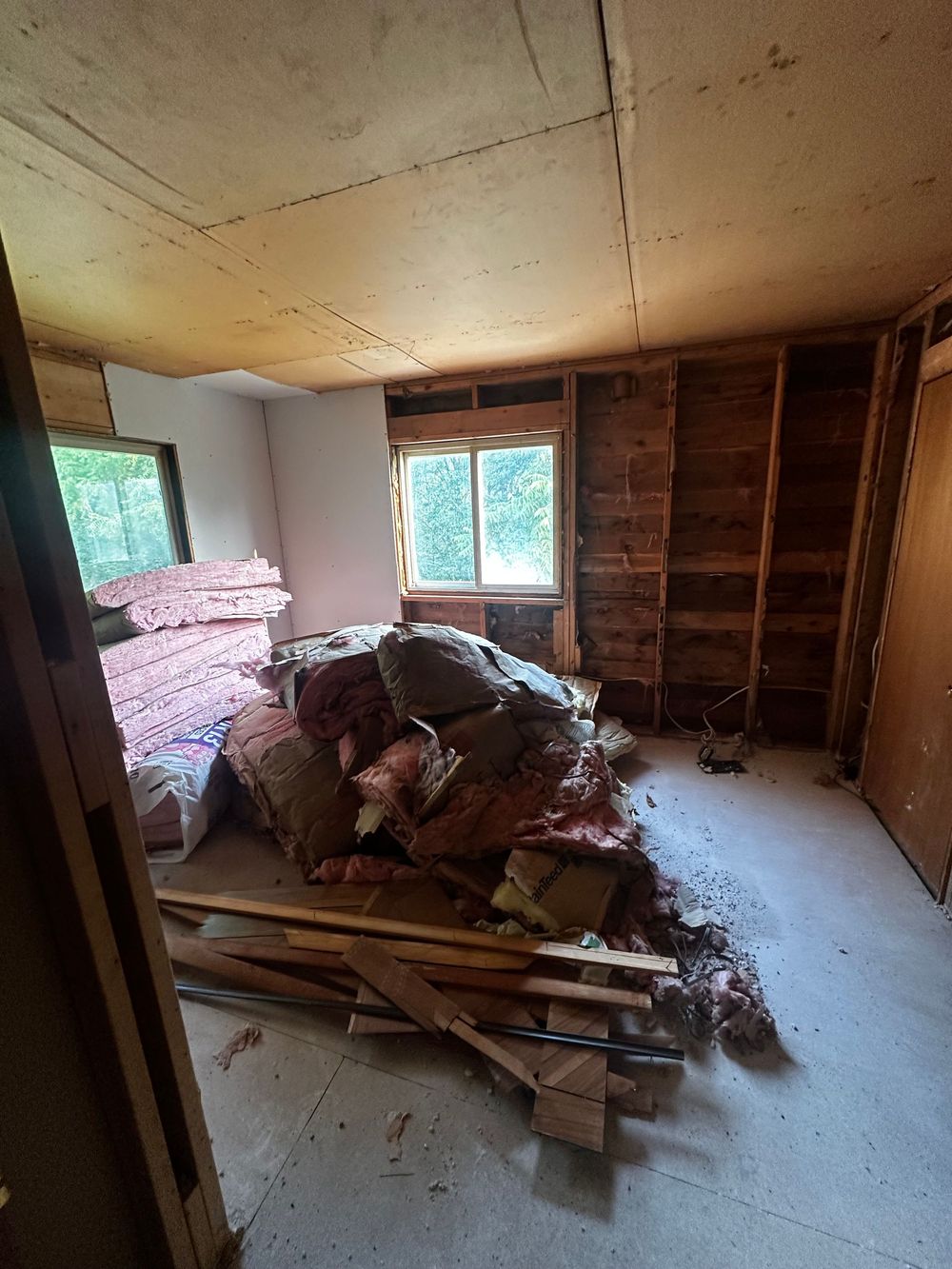 Before: construction debris pile