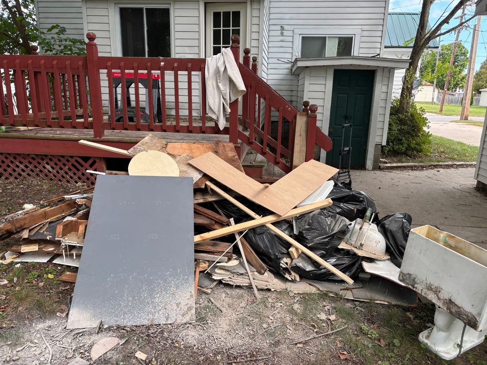 Before: construction debris pile